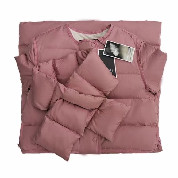 JennU Jackets & Blazers - JennU Pink Winter Maxi Long Down Coat scarf